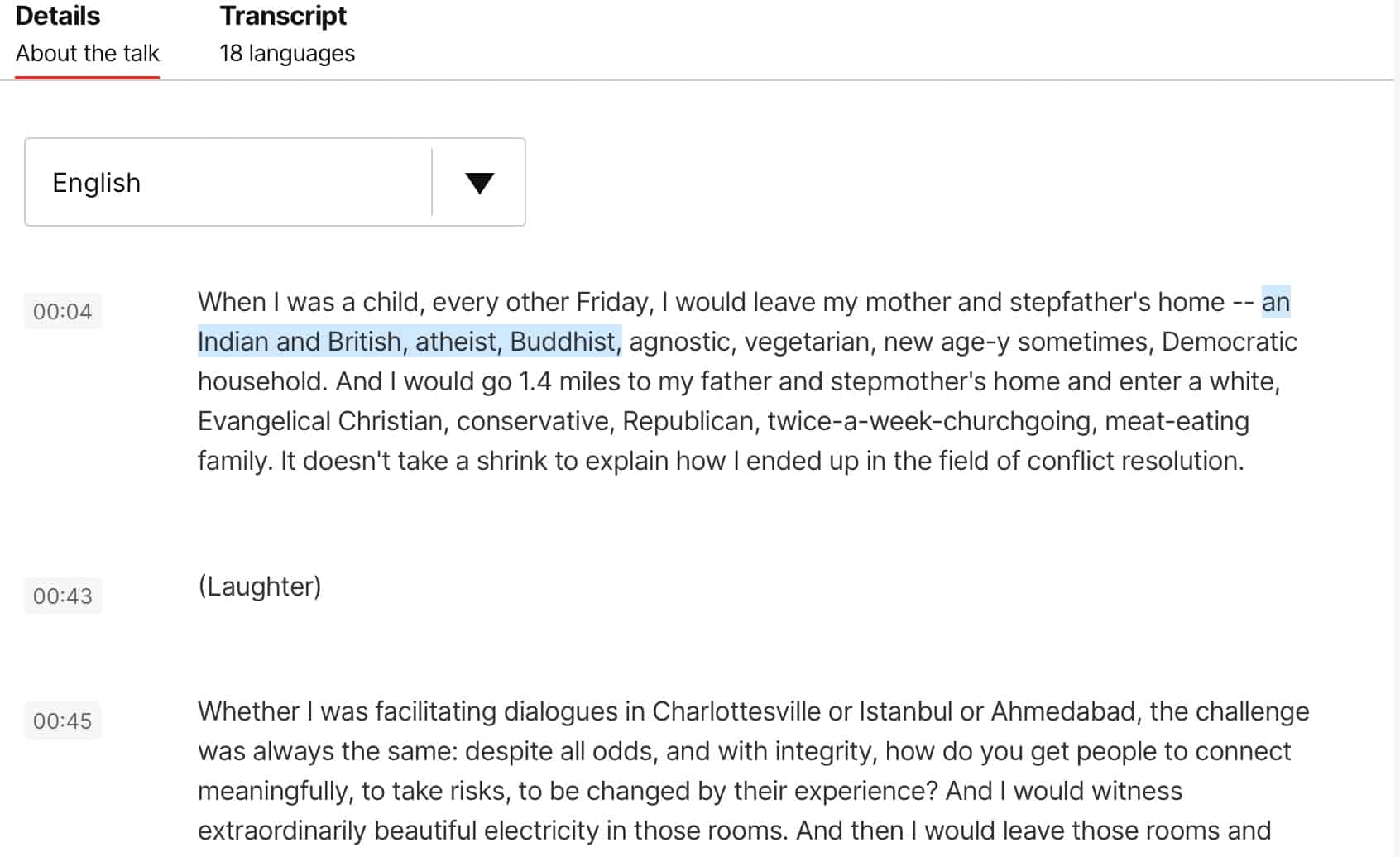 TED interactive transcript TED interactive transcript